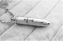 Carica l'immagine nel visualizzatore di Gallery, pendente funerario - proiettile crocifisso